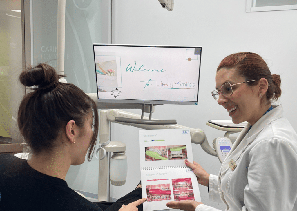 Patient having her regular checkup at Lifestyle Smiles Brighton Dentist